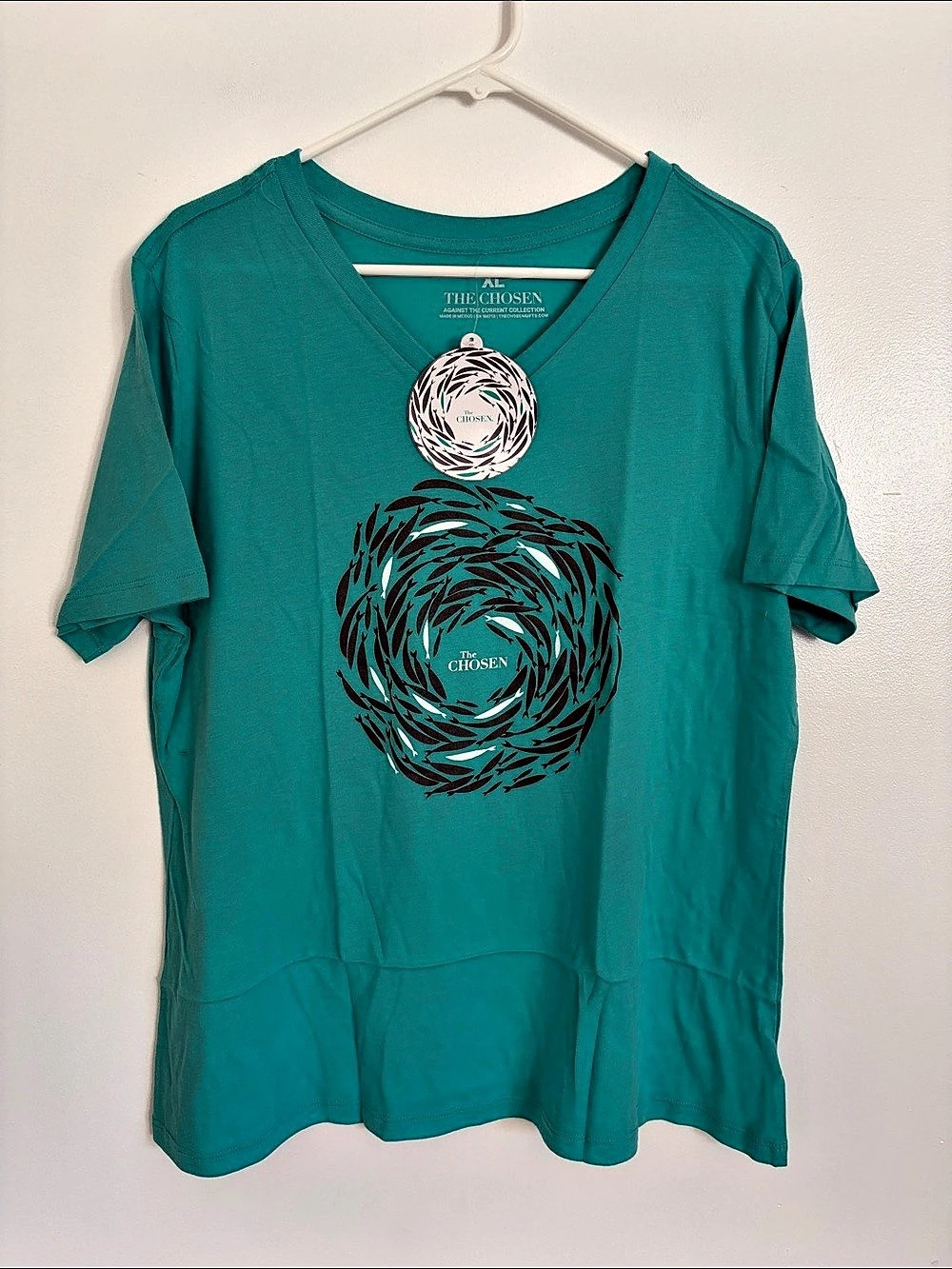 The Chosen Against the Current Women's V-Neck T-Shirt V-Neck T-Shirt Green XL